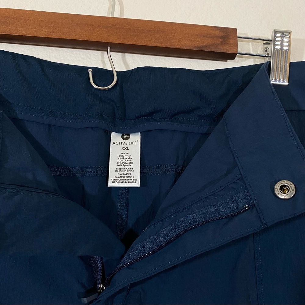 Active Life sz:XXL Constellation Blue Nylon Lounge Shorts Stretch Spandex Waist - Picture 5 of 8